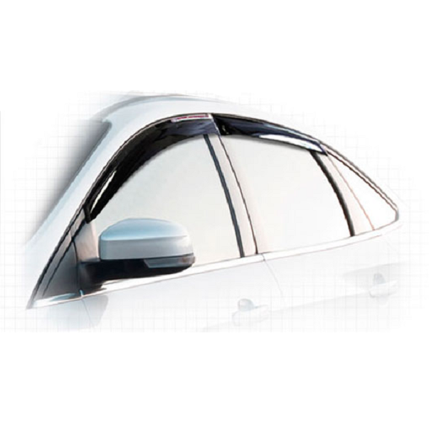 Дефлекторы окон CA plastic 2010030311470 для Ford Focus 3 седан, черный полупрозрачный, 4шт